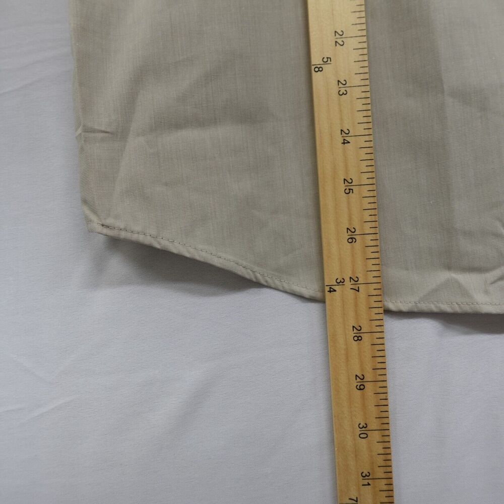 Antigua Womens Tan Shirt XL Long Sleeve Collard Button Front Fitted Top Blouse - Picture 6 of 16